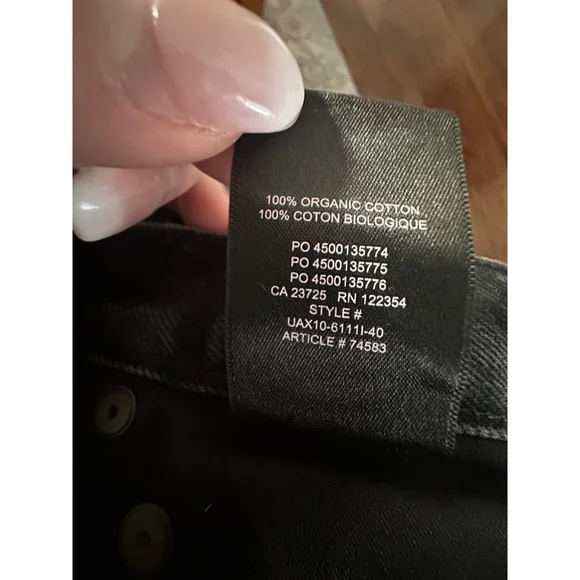 Women's Denim Forum Black The Farrah High Rise Wide Leg Jeans Size 24 - Picture 10 of 12